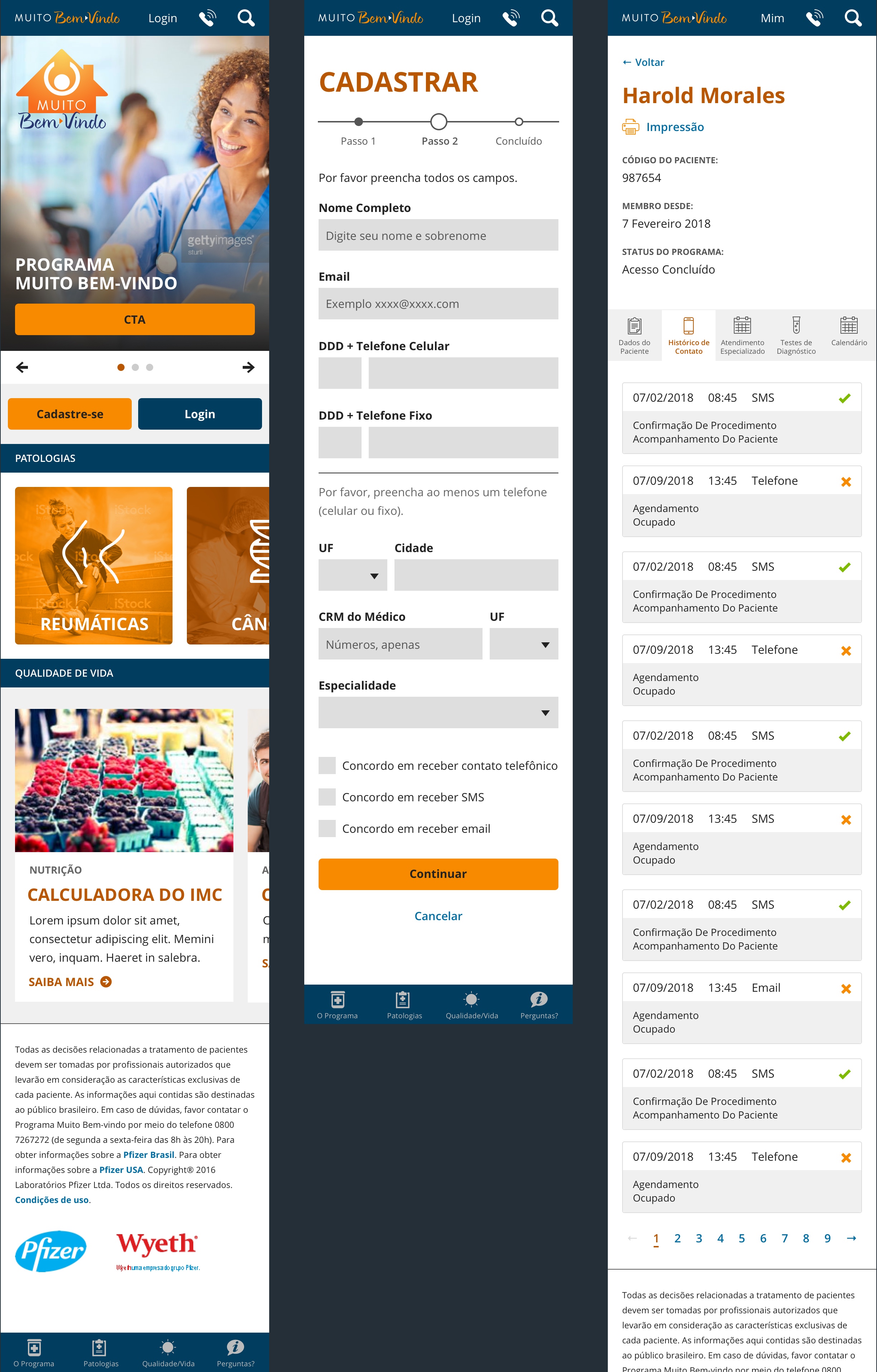 Image of the new mobile pages