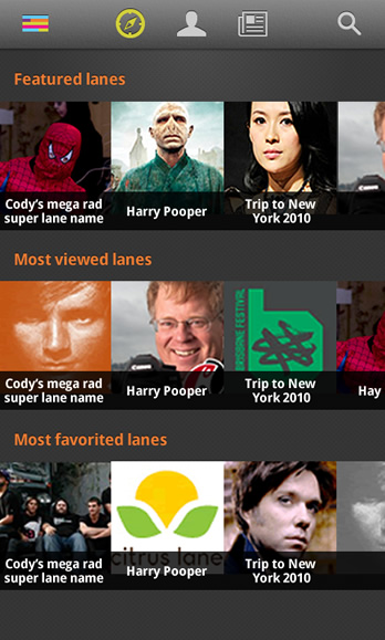 Image of the Android app explore page