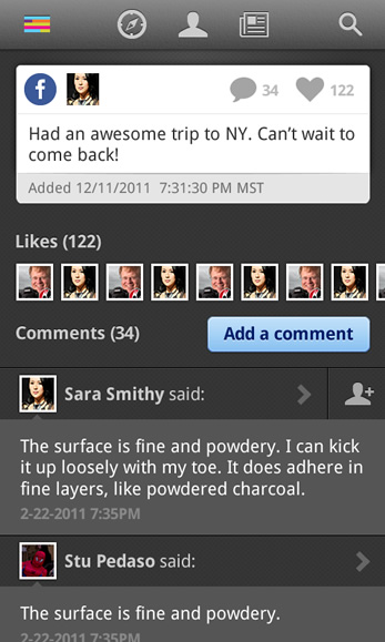 Image of a memo in the Android app