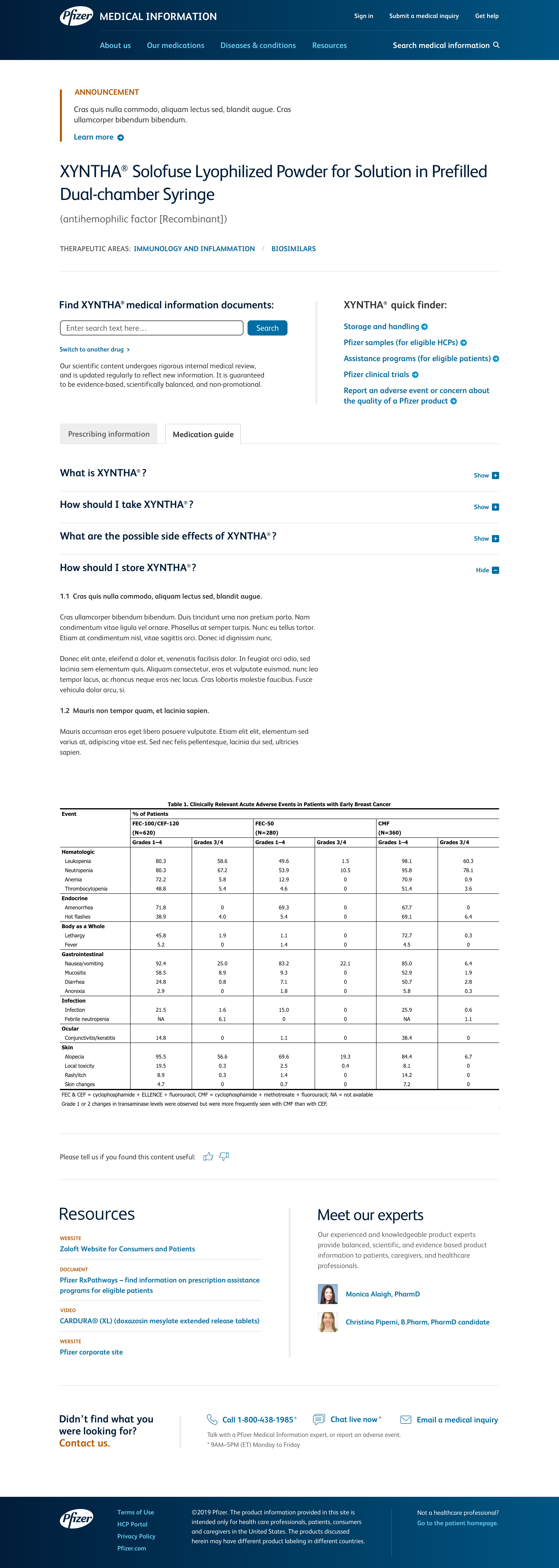Image of new drug landing page