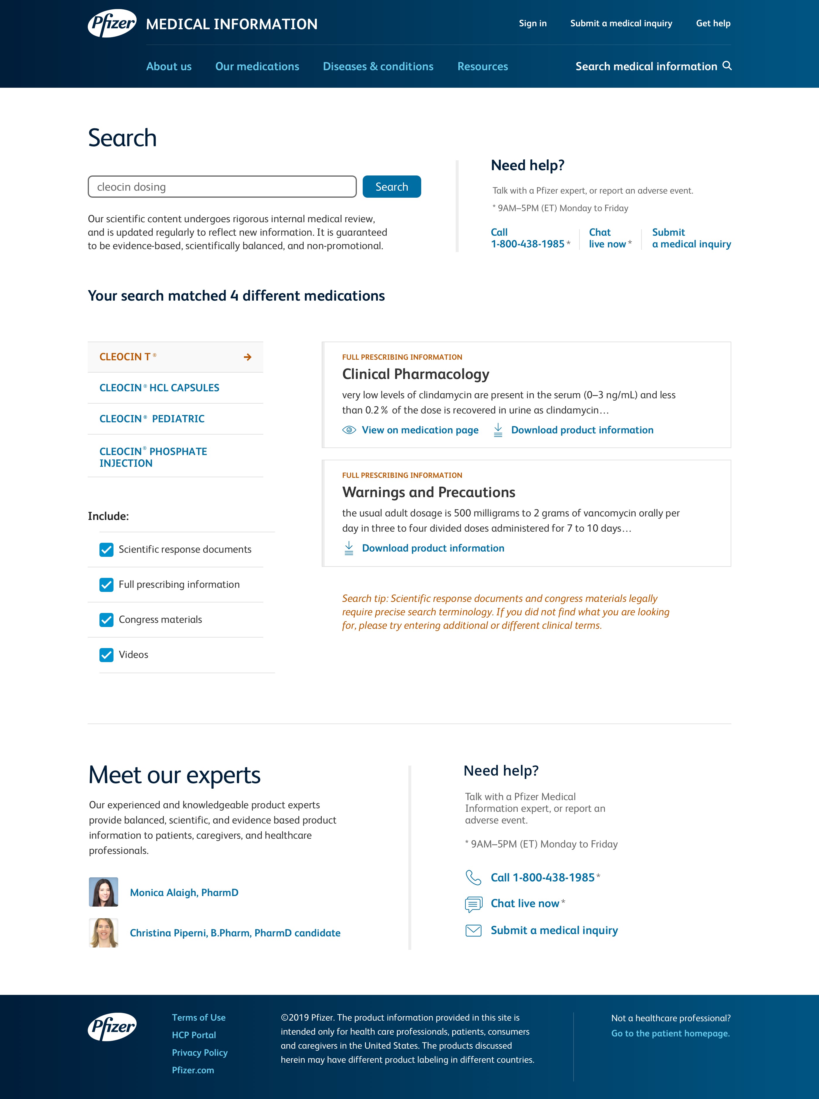 Image of the new search results page