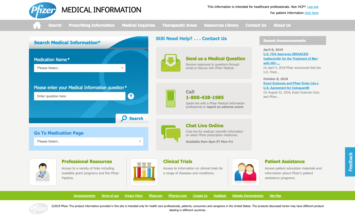 Image of the old home page