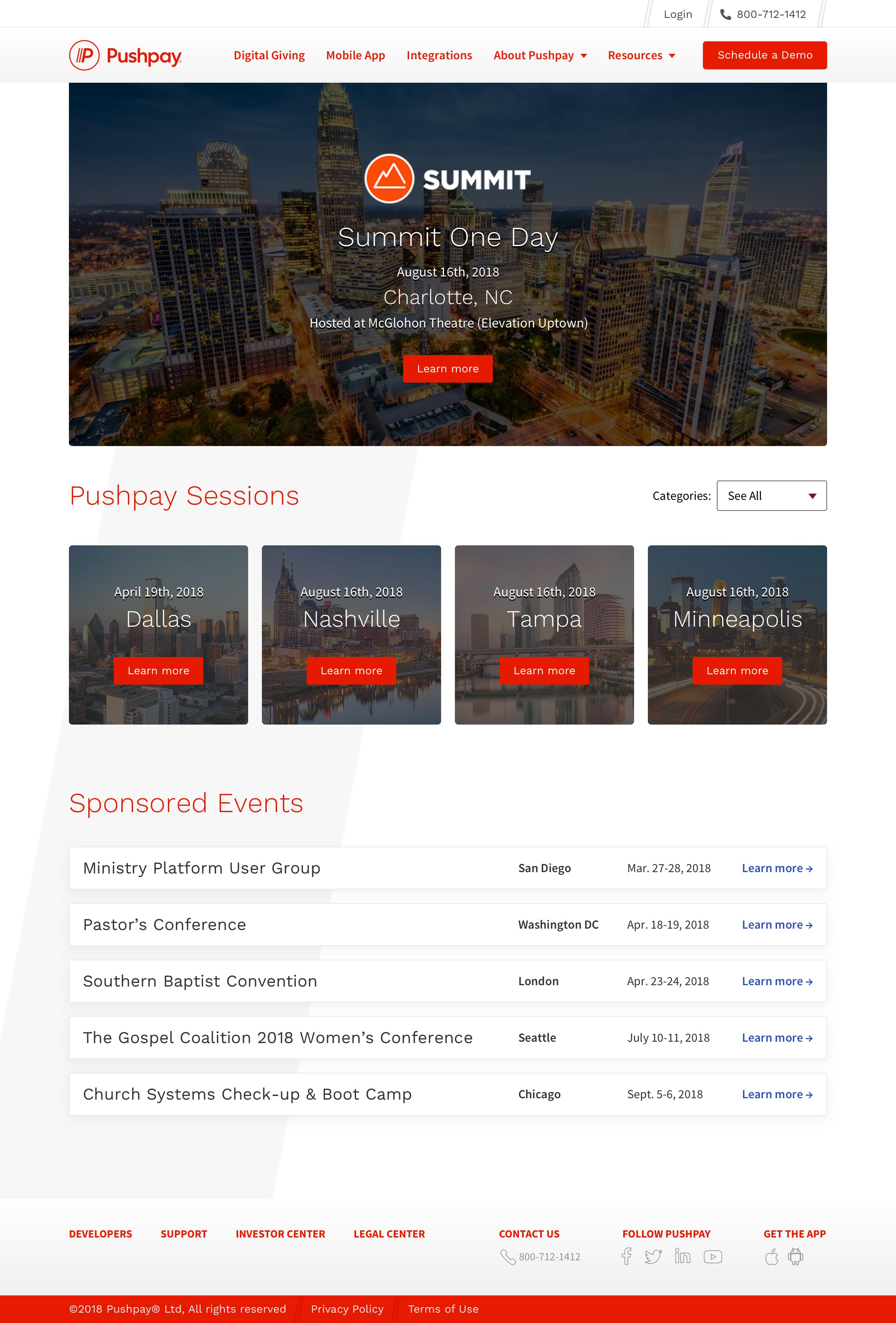 Image of the new events page